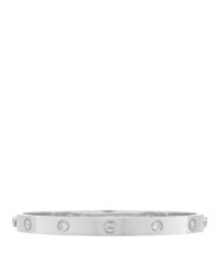 18K White Gold 4 Diamond Love Bracelet 19