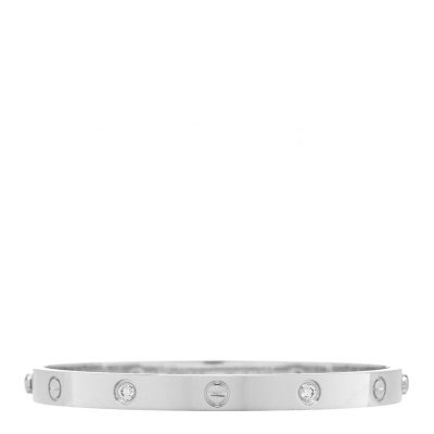 18K White Gold 4 Diamond Love Bracelet 19