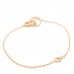 18K Pink Gold Diamond LOVE Half-Paved Chain Bracelet