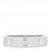 18K White Gold Diamond 5mm LOVE Paved Ring 56 7.75
