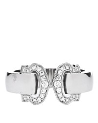 18K White Gold Diamond C De Cartier Ring 55 7.25