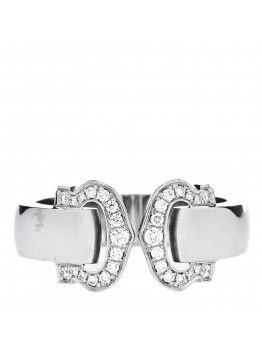 18K White Gold Diamond C De Cartier Ring 55 7.25