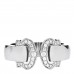 18K White Gold Diamond C De Cartier Ring 55 7.25