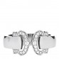18K White Gold Diamond C De Cartier Ring 55 7.25