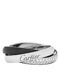 18K White Gold Diamond Ceramic Small Trinity Ring 47 4