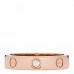 18K Pink Gold Diamond 4mm LOVE Wedding Band Ring 50 5.25