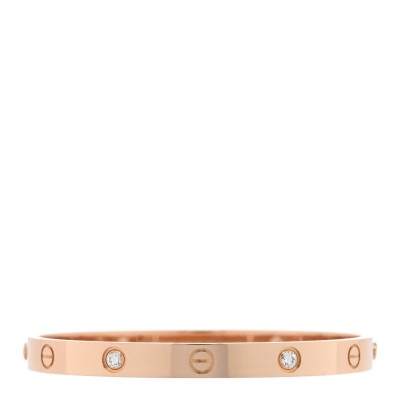 18K Pink Gold 4 Diamond LOVE Bracelet 18