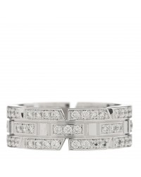 18K White Gold Diamond 6mm Tank Francaise Ring 46 3.75
