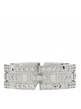 18K White Gold Diamond 6mm Tank Francaise Ring 46 3.75