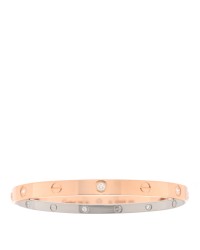 18K Pink White Gold 12 Diamond Double LOVE Bracelet 19