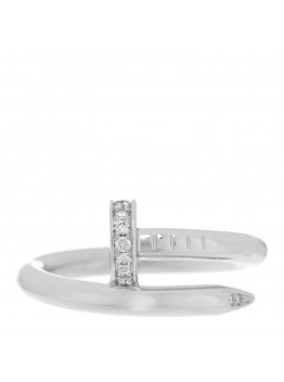 18K White Gold Diamond Juste Un Clou Ring 52 6