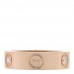 18K Pink Gold 3 Diamond 5.5mm LOVE Ring 50 5.25