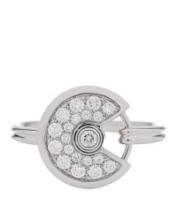 18K White Gold Diamond Amulette de Cartier Paved Ring 51 5.75