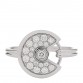 18K White Gold Diamond Amulette de Cartier Paved Ring 51 5.75