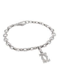 18K White Gold Diamond Double C Penelope Charm Bracelet