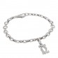 18K White Gold Diamond Double C Penelope Charm Bracelet