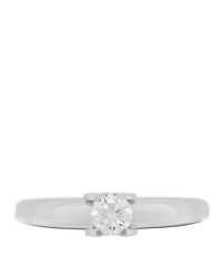 18K White Gold Diamond .30ct C De Cartier Solitaire Ring 49 5