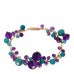 18K Rose Gold Diamond Turquoise Amethyst Les Delices de Goa Bracelet