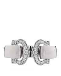 18K White Gold Diamond C De Cartier Ring 51 5.75