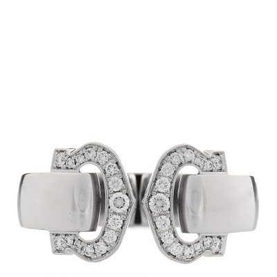 18K White Gold Diamond C De Cartier Ring 51 5.75