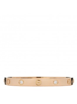 18K Pink Gold 4 Diamond LOVE Bracelet 16