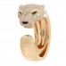 18K Yellow Gold Diamond Onyx Emerald Panthere De Cartier Band Ring 49 5