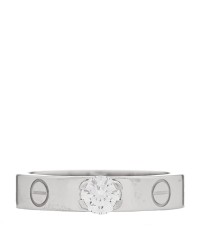 18K White Gold Diamond .23ct LOVE Solitaire Engagement Ring 48 4.25