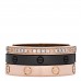 18K Pink Gold Diamond Ceramic LOVE Ring Set 50 5.25