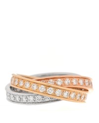 18K White Yellow Pink Gold Diamond Trinity Ring 47 4