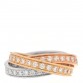 18K White Yellow Pink Gold Diamond Trinity Ring 47 4