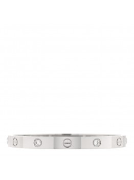 18K White Gold 4 Diamond LOVE Bracelet 17