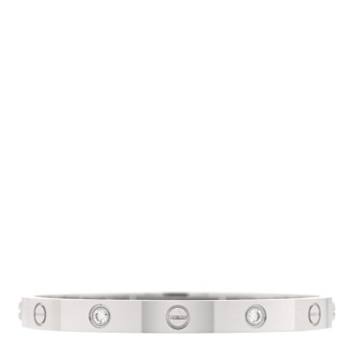 18K White Gold 4 Diamond LOVE Bracelet 17