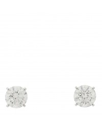 18K White Gold Diamond 2.20ctw Solitaire Earrings