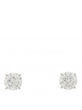 18K White Gold Diamond 2.20ctw Solitaire Earrings