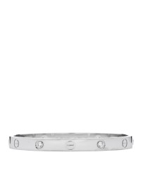 18K White Gold 4 Diamond Love Bracelet 17