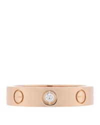 18k Pink Gold Diamond 4mm LOVE Ring 48 4.5