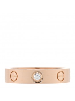 18k Pink Gold Diamond 4mm LOVE Ring 48 4.5