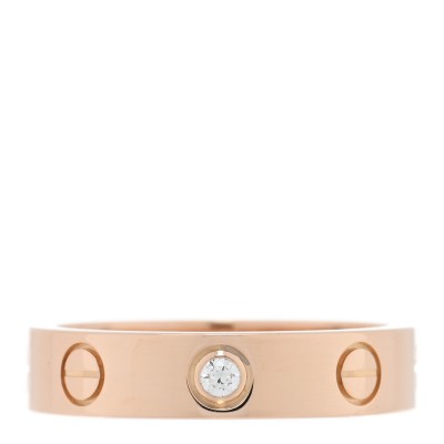18k Pink Gold Diamond 4mm LOVE Ring 48 4.5