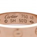 18K Pink Gold Diamond 4mm LOVE Wedding Band Ring 48 4.5
