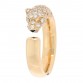 18K Yellow Gold Diamond Emerald Onyx Panthere De Cartier Ring 50 5.25