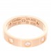 18K Pink Gold 8 Diamond 4mm LOVE Wedding Band Ring 50 5.25