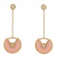 18K Pink Gold Diamond Pink Opal Amulette de Cartier Drop Earrings