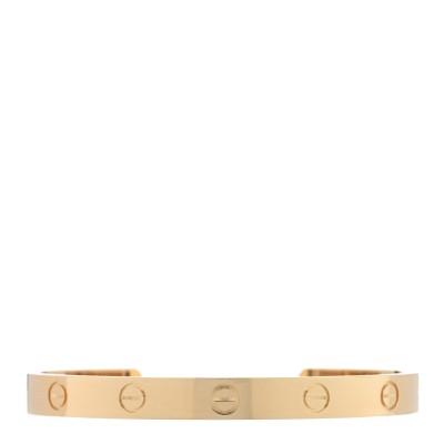 18K Yellow Gold LOVE Cuff Bracelet 17