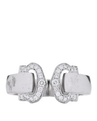 18K White Gold Diamond C De Cartier Ring 54 7