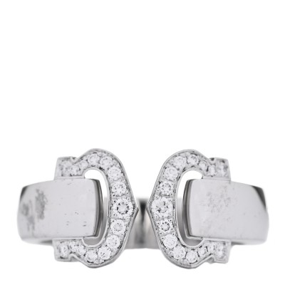 18K White Gold Diamond C De Cartier Ring 54 7