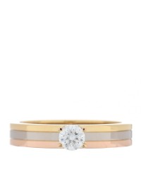 18K Pink Yellow White Gold Diamond .23ct Solitaire Trinity Engagement Ring 51 5.75