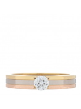 18K Pink Yellow White Gold Diamond .23ct Solitaire Trinity Engagement Ring 51 5.75
