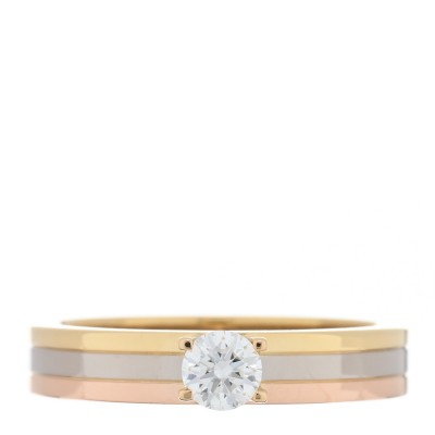 18K Pink Yellow White Gold Diamond .23ct Solitaire Trinity Engagement Ring 51 5.75