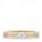 18K Pink Yellow White Gold Diamond .23ct Solitaire Trinity Engagement Ring 51 5.75