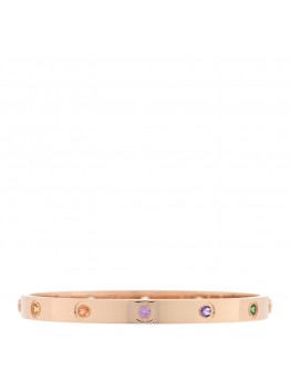 18K Pink Gold Sapphire Garnet Amethyst LOVE Bracelet 18